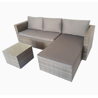 Fabrik Günstige Prägnante Stil Outdoor Garten Freizeit Patio Möbel Set Rattan Wicker Ecksofa Stuhl und Couch tisch