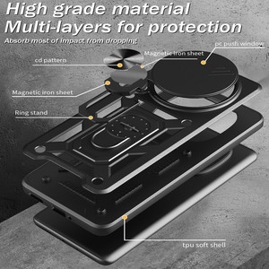 Telecamera scorrevole TPU PC antiurto Cover protettiva con anello auto porta il telefono custodia per Huawei Honor Magic 7 Pro Magic7 <span class=keywords><strong>Lite</strong></span> 5G - Product Image 4