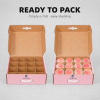 Boîte d'emballage pour fruits en carton ondulé personnalisée avec séparateur et poignée, boîte cadeau en carton recyclable pour pêches, cerises, baies