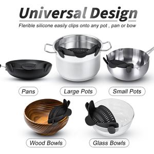 Colador de silicona ajustable para cocina, con forma de cesta, para escurrir pasta y alimentos, con uso para aceite, venta al por mayor - Product Image 2