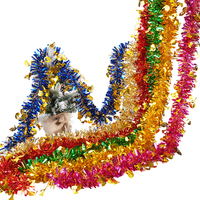 Ruban de fleurs de 9 cm pour décoration de Noël, mariage, anniversaire, fête, avec paillettes laser et rayures colorées en laine