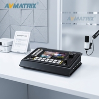 AVMATRIX SHARK S6 Profesyonel 6 Kanallı SDI HDMI Video Mikseri, 5 İnç LCD Ekranlı, Kilise Canlı Yayını için LAN Akışı Destekli