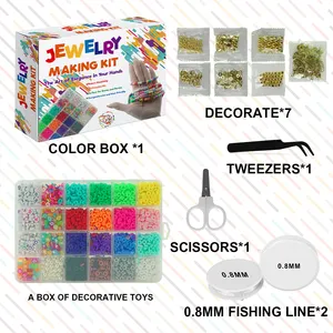 Khy miçangas soltas coloridas de 4mm, joias de vidro e plástico para pulseira, colar, contas de argila, kit de miçangas de letras, brinquedo DIY, venda imperdível