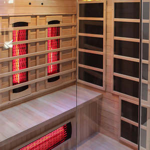 Sauna sec traditionnel infrarouge pour 2 personnes, pour la maison, avec chauffages en céramique tubulaires - Product Image 5