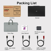 Monitor portátil dual FOPO, éxito de ventas, de 15.6 pulgadas, 1920*1080 IPS FHD, extensor de pantalla para portátil de juegos, para viajes, negocios, computadora, PC