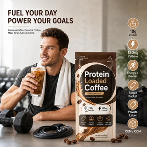 Mélange de café protéiné à formule personnalisée saveur Mocha Vanille Latte Caramel <span class=keywords><strong>Noisette</strong></span> favorisant la santé musculaire en poudre Marque privée - Product Image 1