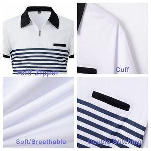 Camisetas de Hombre de Punto con Estampado, Puños Acanalados, Dobladillo con Aberturas Laterales, Texturizadas, Resistentes a las Arrugas, Cierre de 2 Botones, Manga Corta, Casuales de Verano - Product Image 2