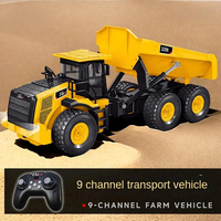 Camión de Control Remoto, Camión Volquete RC con Remolque, Vehículo de Ingeniería de 9 Canales, Camión de Mineral RC, Coche de Juguete