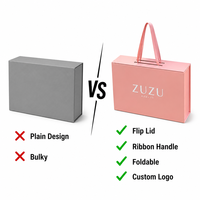 Boîte cadeau pliable écologique FSC avec couvercle magnétique, logo personnalisé, emballage plat pliable pour vêtements, OEM ODM