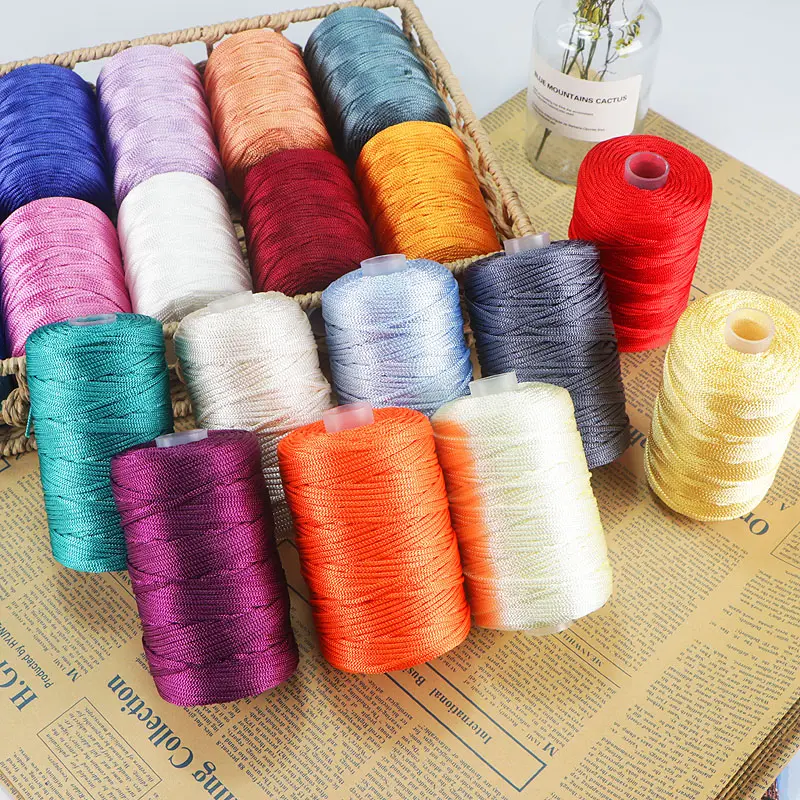 RongMeiXuan 2.5mm 125g pp polypropylene rainbow crochet yarn for hand knitting hat summer cool thread