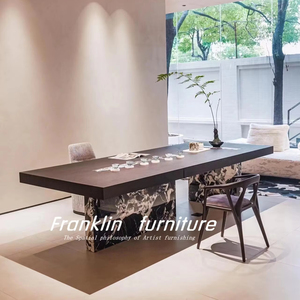 Truyền thống bằng đá cẩm thạch bàn ăn Antique hình chữ nhật thiết kế 4 chỗ bền Đồ nội thất nhà - Product Image 1