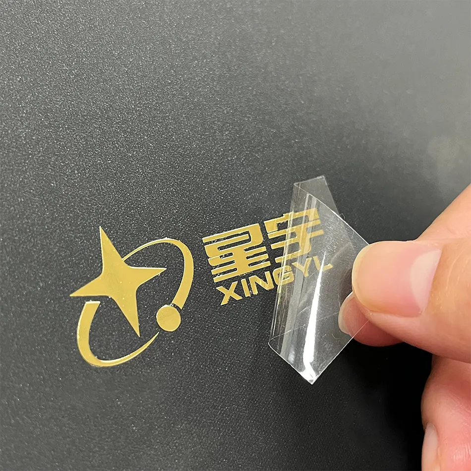Custom Logo Printing Gold Embossed Metal Adhesive Thin Logo Metallic Transfer Sticker