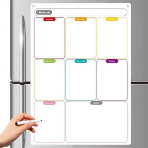 Calendrier magnétique personnalisé pour réfrigérateur, tableau blanc magnétique mural, autocollant d'apprentissage, planificateur mensuel, tableau de messages hebdomadaire - Product Image 4