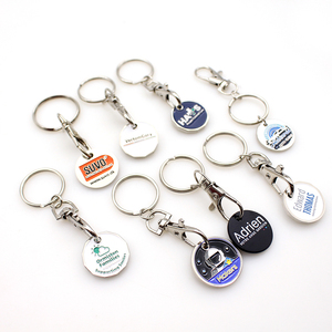 Nhà Sản Xuất Tại Trung Quốc Tùy Chỉnh Thiết Kế Kim Loại Đóng Dấu Men Logo Nickel Mạ Xe Đẩy Coin Keychain - Product Image 3