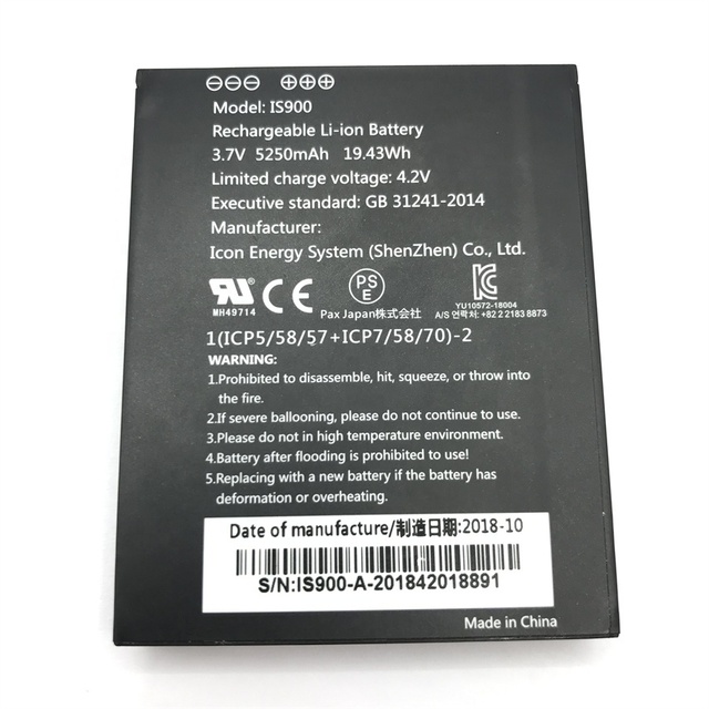 Best Price A920 Machine IS900 Battery POS Terminal 3.7v 5250mah. vx520