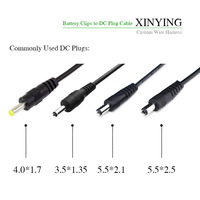 Câble d'alimentation pour batterie de véhicule SHANWEI 2464 Awg24 avec connecteur mâle 12V 24V DC 4.0X1.7mm, pince crocodile 30A, ouverture 20mm