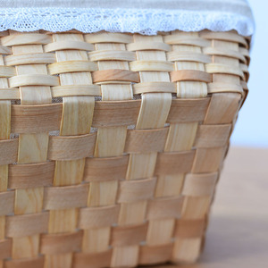 Rattan Woven <b>Storage</b> <b>Basket</b> <b>Rectangle</b> Natural Wood Color Eco-Friendly Desktop Organizer - Product Image 1