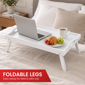 Grande table de service pliable pour lit - <span class=keywords><strong>Plateau</strong></span> XL en bois avec pieds repliables pour lit, <span class=keywords><strong>canapé</strong></span>, <span class=keywords><strong>repas</strong></span>, boissons, maison - Product Image 1