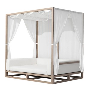 Lit de jardin en teck moderne de haute qualité, personnalisé, luxueux, résistant à l'eau, durable, pour la plage, le patio, la piscine, lit de jour extérieur - Product Image 5