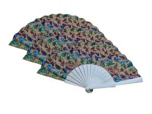 Abanico de Madera de 23 cm con Múltiples Diseños de Mariposas y Flores, Material Ecológico, Regalos para Eventos - Product Image 2