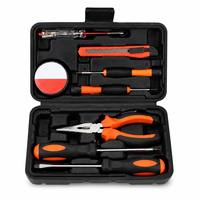 Kit d'outils ménagers 9 pièces, ensemble d'outils de réparation, tournevis, pinces, couteau utilitaire, étui moulé par soufflage, ensemble d'outils de bricolage pour la maison, personnalisable OEM