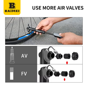 BAIMEI <span class=keywords><strong>haute</strong></span> <span class=keywords><strong>pression</strong></span> Mini <span class=keywords><strong>pompe</strong></span> à pied de vélo Portable <span class=keywords><strong>vtt</strong></span> vélo de route gonfleur de pneu <span class=keywords><strong>pompe</strong></span> à bille de circulation d'air pour Mini Portable - Product Image 3