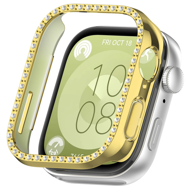 New Fashion Hard PC Hollow Out with Single Diamond Protective case for Huawei Watch Fit 3 Smart Watch