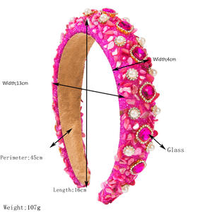 Serre-tête vintage en cristal et diamant avec rembourrage éponge épais pour les fêtes - Product Image 2