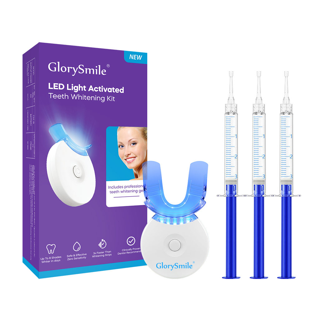 Großhandel GlorySmile professionelle 3 Gels-Syringe Hausgebrauch Zahn aufhellungs-LED-Kit für empfindliche Zähne