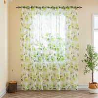 Voilage en Tulle Floral 100% Polyester, Prêt à Poser, Occultant Total, Moderne et Personnalisable pour Cantonnières – Vente en Gros Direct Usine