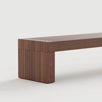 Banc de parc extérieur en bois massif, chaise de loisirs pour zone d'entrée de centre commercial, quartier commercial, allée