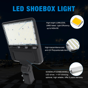 En stock US Canada a mené la lumière de boîte à chaussures IP66 100w 150w 200w 240w 300w a mené des lumières de parking de réverbère - Product Image 2