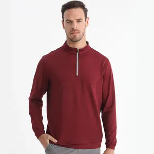 Wholesale Pullover High Quality Blank Golf Wear 92% Polyester 8% Spandex 280g Soft Fleece 1/4 Quarter Zip Pullover