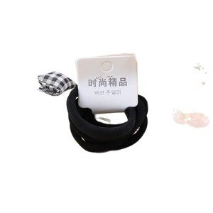 Élastiques à cheveux 10 pièces, noirs, élastiques, noués, pour usage quotidien, en tissu uni, fabriqués à Yiwu - Product Image 5