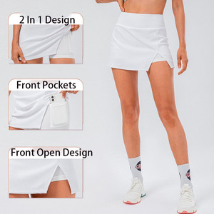 Ingrosso 2 in 1 Anti-esposizione allenamento Tennis indossare abito da Tennis a vita alta ad asciugatura rapida con tasche gonne da Golf Tennis - Product Image 2