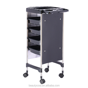 <span class=keywords><strong>Pas</strong></span> <span class=keywords><strong>cher</strong></span> équipement de salon de chariot en plastique noir tiroirs de beauté portable chariot de plateau - Product Image 2