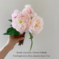 Bouquet de 7 têtes de pivoines artificielles en soie, bouquet de mariée à tenir à la main pour mariage, décoration intérieure, vente en gros de fleurs artificielles