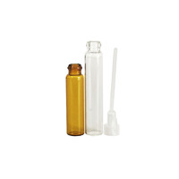 Vente en gros de flacons diffuseurs en verre transparent, ambré, brun de 0,5 ml, 1 ml, 2 ml, 3 ml, 5 ml, mini flacons rechargeables, emballage cosmétique pour parfum