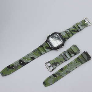 Correa de reloj Camo de 18mm para <span class=keywords><strong>Casio</strong></span> W-S200H/800H/216H/735H F-108WH W-215 AEQ-110W AE-1200, accesorios para pulsera de reloj para hombre y mujer - Product Image 2