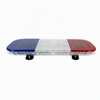 Barre lumineuse LED stroboscopique rouge et bleue de 680 mm avec 56 modules LED, balise mini, lumière d'avertissement d'urgence pour véhicules spéciaux
