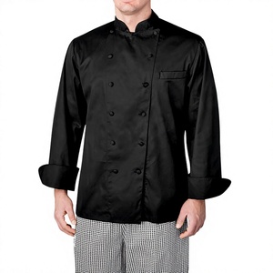 Vestes de chef en coton à manches longues et coupe ajustée pour hommes et femmes, pour uniformes de restaurant et de bar - Product Image 1