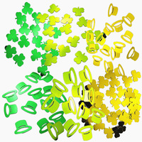 Confettis Trèfle à Quatre Feuilles Verts Ultra-Fins Métalliques Scintillants pour Lunettes et Chapeaux – Décorations de Fête Irlandaise DIY