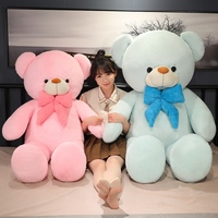 Vente en Gros Ourson en Peluche Géant Bleu Positif et Mignon de 80-180cm, Ours en Peluche Rose Doux, Idéal Cadeau Saint-Valentin