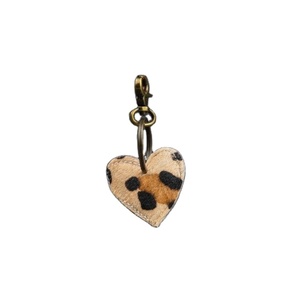 LW Handcrafted Personalized Compass Keychain Heart Shape Leather with Leopard and Cow Print <b>Key</b> <b>Ring</b> - Product Image 1