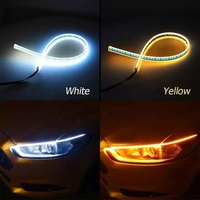 Bande LED néon RGB colorée 30/45/60CM, feux de jour pour voiture, DRL, nouveau modèle flexible, lampe à commutation, article souple, effet fluide