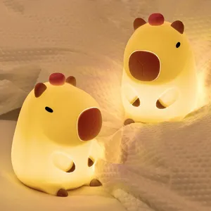 LED水豚夜灯批发产品低价可爱动物水豚夜灯睡眠放松婴儿睡眠辅助