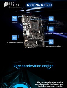 MSI <span class=keywords><strong>A520M</strong></span>-A <span class=keywords><strong>PRO</strong></span> AMD AM4 SOCKET DDR4 RAM CPU 5600/5600GT/5700X Computer Gaming-Mainboard - Product Image 3