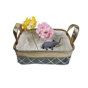 Panier de rangement rectangulaire <span class=keywords><strong>en</strong></span> <span class=keywords><strong>toile</strong></span> de taille personnalisée élégant <span class=keywords><strong>en</strong></span> or - Panier à linge avec poignées Roues Utilisation domestique Style sac - Product Image 3