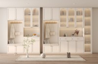Meuble à chaussures tendance, simple et lumineux, idéal pour l'espace d'entrée près de la fenêtre et la décoration intérieure éclatante.
