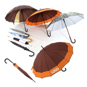Factory Wholesale Rain <b>Umbrella</b> Straight 16 Bones Ribs Windproof Super Strong <b>Umbrellas</b> Arc Length 46 in - Product Image 3